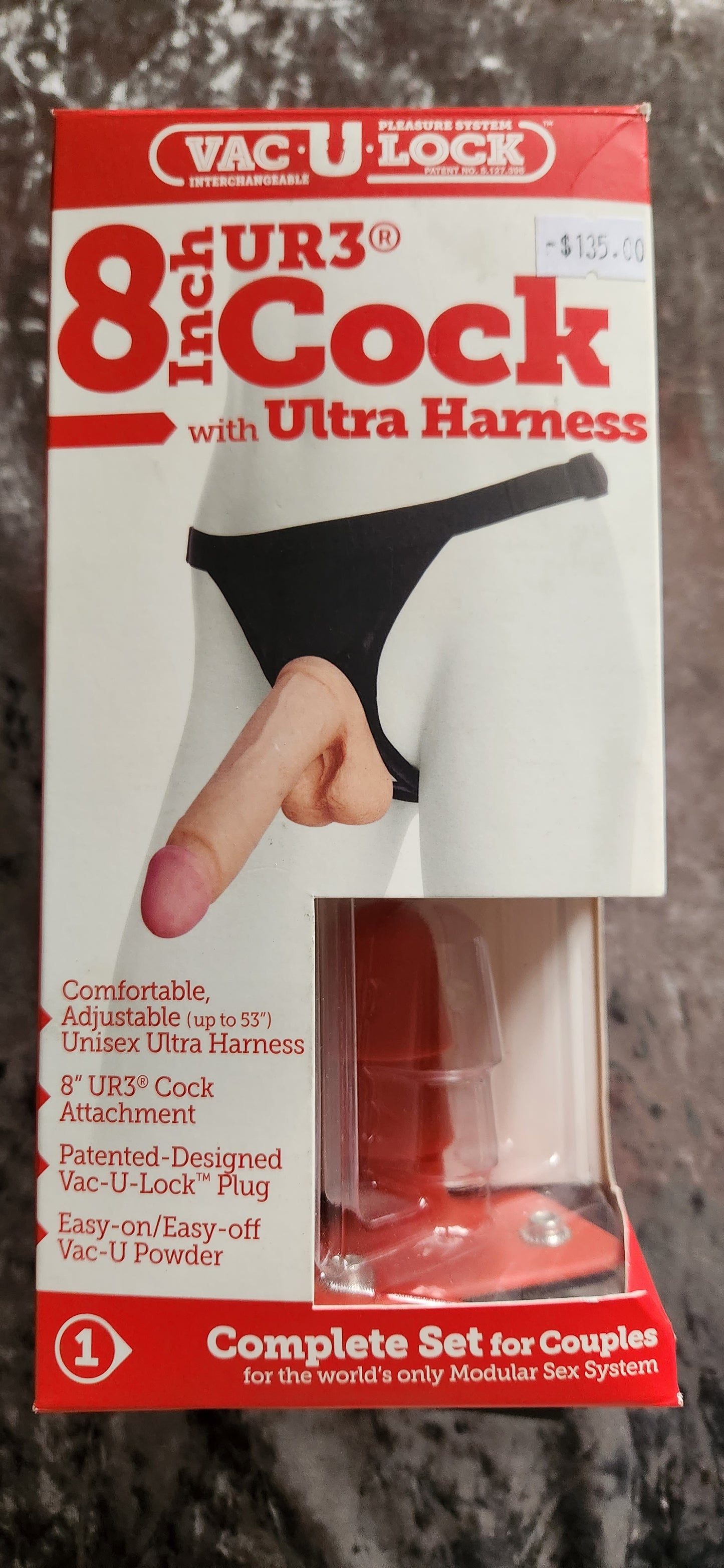 Doc Johnson Vac-U-Lock 8 inch UR3 Cock with Ultra Harness