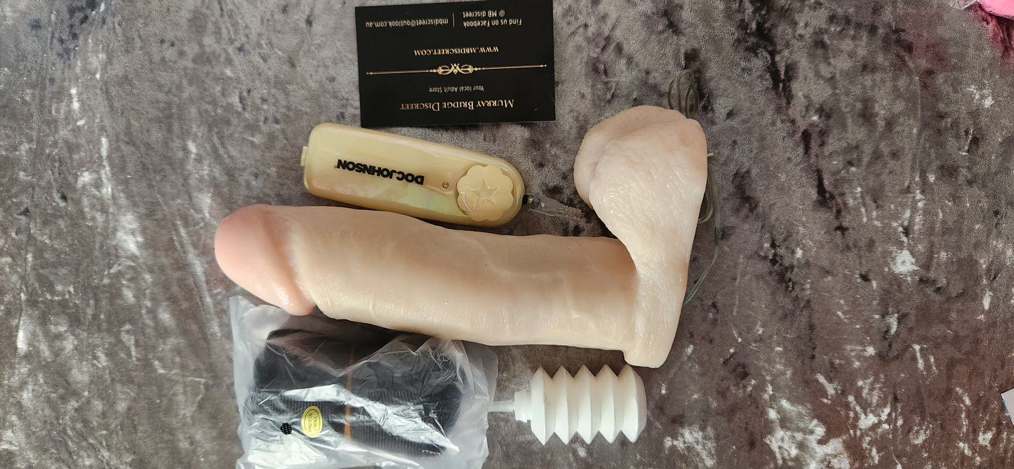 Doc Johnson Vibro 8 inch Realistic Cock with Ultra Harness