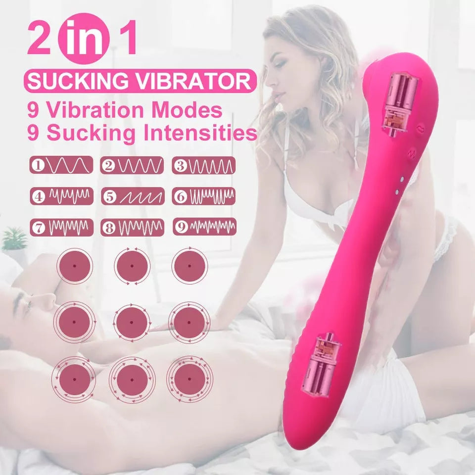 Clit sucker with bending vibrator